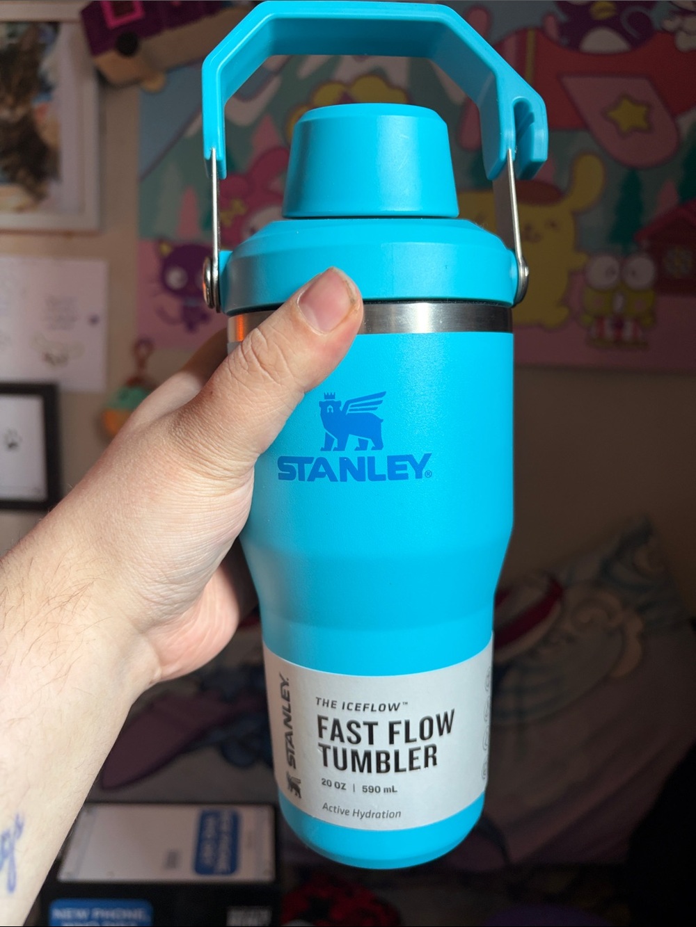 Stanley Fast Flow Tumbler in Bright Turquoise 20 ounce BNWT